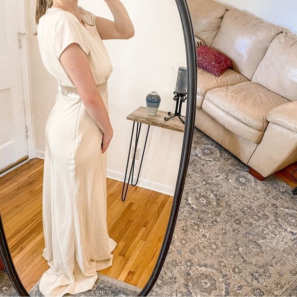 J Crew Champagne Silk Crepe Wedding Gown 12 - Picture 2 of 9